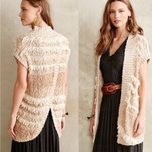 Anthropologie Moth Quinta Fringe Sweater Vest Oversized Size XS / S…